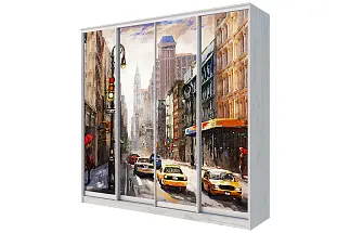 Картинка Шкаф-купе 4-х дверный с фотопечатью Городской пейзаж 2200 2366 620 от интернет-магазина Купи-купе