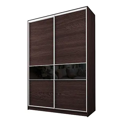 картинка Шкаф-купе 2-х дверный МАКС со вставками с черной пленкой Oracal от магазина КУПИ КУПЕ