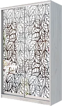 Картинка Шкаф-купе 2-х дверный с пескоструйным рисунком Лист 2400 1362 420 от интернет-магазина Купи-купе