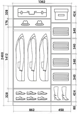 картинка Шкаф-купе 2-х дверный с пескоструйным рисунком Орнамент 2400 1362 620 от магазина КУПИ КУПЕ