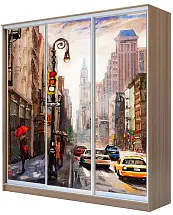 Картинка Шкаф-купе 3-х дверный с фотопечатью Городской пейзаж 2400 1770 620 от интернет-магазина Купи-купе