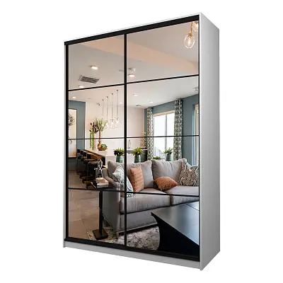 картинка Шкаф-купе 2-х дверный МАКС с 2-мя зеркалами от магазина КУПИ КУПЕ