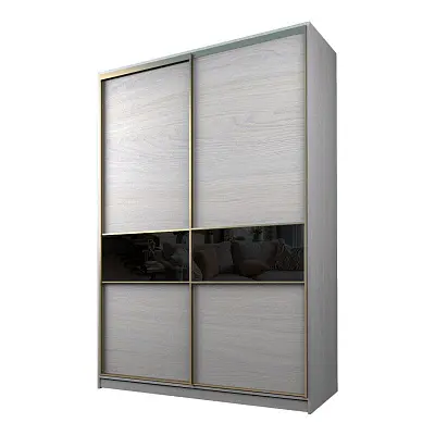 картинка Шкаф-купе 2-х дверный МАКС со вставками с черной пленкой Oracal от магазина КУПИ КУПЕ