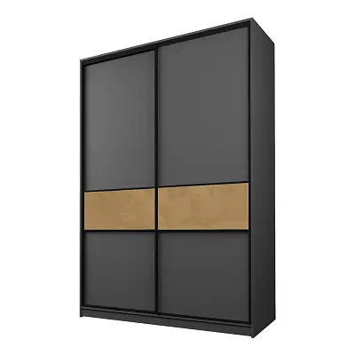 картинка Шкаф-купе 2-х дверный МАКС со вставками с светло-коричневой пленкой Oracal от магазина КУПИ КУПЕ