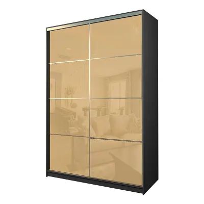 картинка Шкаф-купе 2-х дверный МАКС с бежевой пленкой Oracal от магазина КУПИ КУПЕ