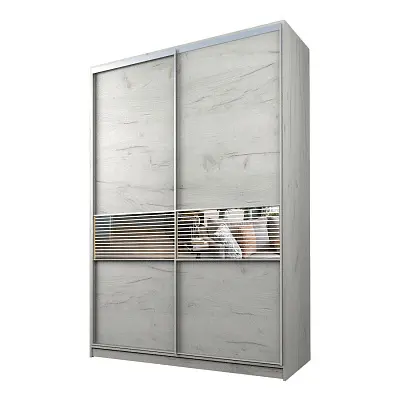 картинка Шкаф-купе 2-х дверный МАКС с зеркальной вставкой с пескоструйным рисунком от магазина КУПИ КУПЕ