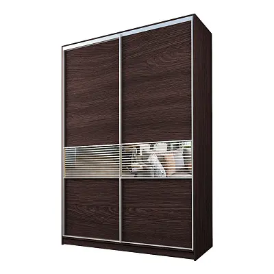 картинка Шкаф-купе 2-х дверный МАКС с зеркальной вставкой с пескоструйным рисунком от магазина КУПИ КУПЕ