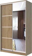 Картинка Шкаф-купе 2-х дверный с одним зеркалом с разделителями от интернет-магазина Купи-купе