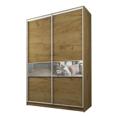 картинка Шкаф-купе 2-х дверный МАКС с зеркальной вставкой с пескоструйным рисунком от магазина КУПИ КУПЕ