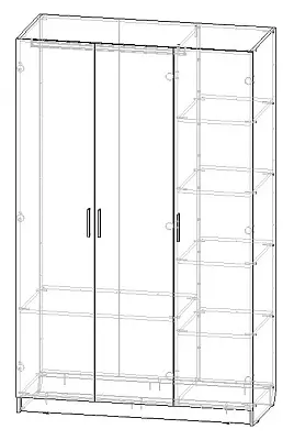 картинка Шкаф распашной 3-х дверный Экон-П3-19-12 от магазина КУПИ КУПЕ