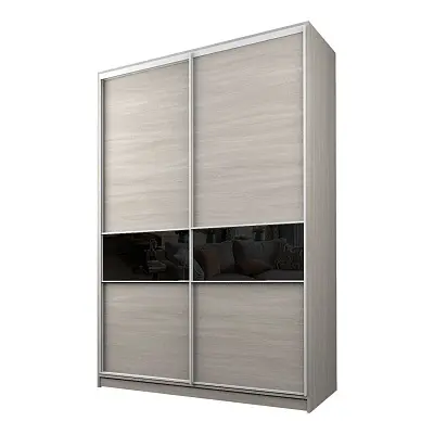 картинка Шкаф-купе 2-х дверный МАКС со вставками с черной пленкой Oracal от магазина КУПИ КУПЕ