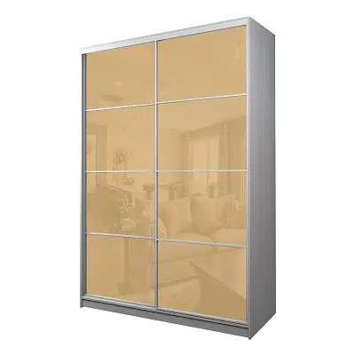 картинка Шкаф-купе 2-х дверный МАКС с бежевой пленкой Oracal от магазина КУПИ КУПЕ