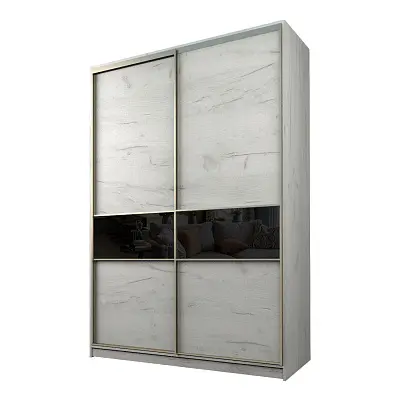 картинка Шкаф-купе 2-х дверный МАКС со вставками с черной пленкой Oracal от магазина КУПИ КУПЕ