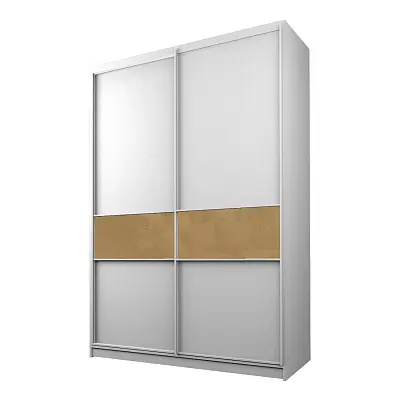 картинка Шкаф-купе 2-х дверный МАКС со вставками с светло-коричневой пленкой Oracal от магазина КУПИ КУПЕ