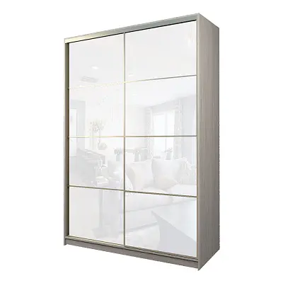 картинка Шкаф-купе 2-х дверный МАКС с белой пленкой Oracal от магазина КУПИ КУПЕ