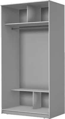 картинка 2-х дверный шкаф купе с цветной пленкой Средне-Серый №074 2400 1200 620 от магазина КУПИ КУПЕ
