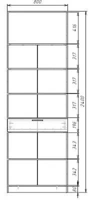 картинка Шкаф ЭКОН распашной 2-х дверный с ящиком с полками с 2-мя зеркалами от магазина КУПИ КУПЕ