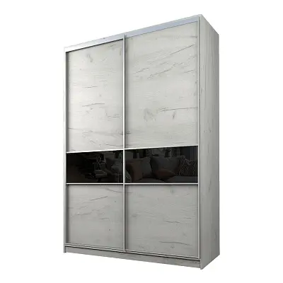 картинка Шкаф-купе 2-х дверный МАКС со вставками с черной пленкой Oracal от магазина КУПИ КУПЕ