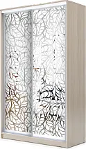 Картинка Шкаф-купе 2-х дверный с пескоструйным рисунком Лист 2200 1200 620 от интернет-магазина Купи-купе