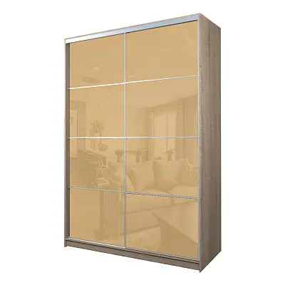 картинка Шкаф-купе 2-х дверный МАКС с бежевой пленкой Oracal от магазина КУПИ КУПЕ