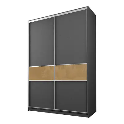 картинка Шкаф-купе 2-х дверный МАКС со вставками с светло-коричневой пленкой Oracal от магазина КУПИ КУПЕ