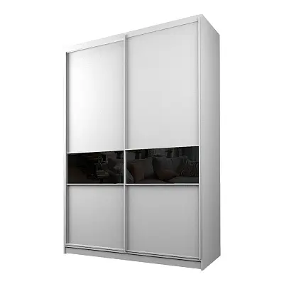 картинка Шкаф-купе 2-х дверный МАКС со вставками с черной пленкой Oracal от магазина КУПИ КУПЕ