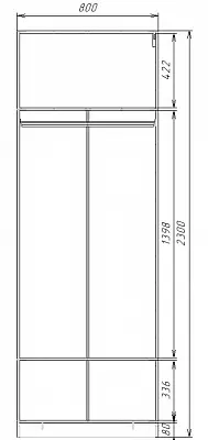 картинка Шкаф ЭКОН распашной 2-х дверный со штангой от магазина КУПИ КУПЕ