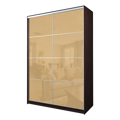 картинка Шкаф-купе 2-х дверный МАКС с бежевой пленкой Oracal от магазина КУПИ КУПЕ