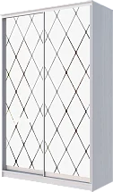 Картинка Шкаф-купе 2-х дверный с пескоструйным рисунком Ромб большой матовый 2400 1200 420 от интернет-магазина Купи-купе