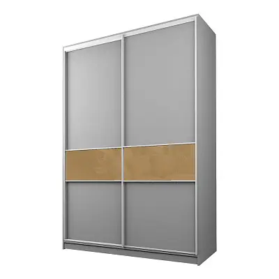 картинка Шкаф-купе 2-х дверный МАКС со вставками с светло-коричневой пленкой Oracal от магазина КУПИ КУПЕ