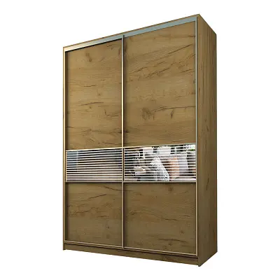 картинка Шкаф-купе 2-х дверный МАКС с зеркальной вставкой с пескоструйным рисунком от магазина КУПИ КУПЕ