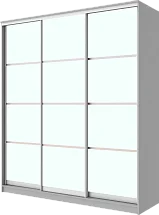 Картинка Шкаф-купе 3-х дверный с матовым стеклом с разделителем 2300 1770 620 от интернет-магазина Купи-купе