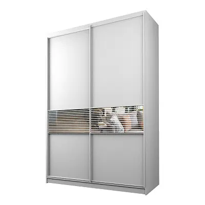 картинка Шкаф-купе 2-х дверный МАКС с зеркальной вставкой с пескоструйным рисунком от магазина КУПИ КУПЕ