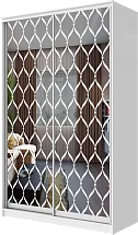 Картинка Шкаф-купе 2-х дверный с пескоструйным рисунком Сетка 2200 1362 420 от интернет-магазина Купи-купе