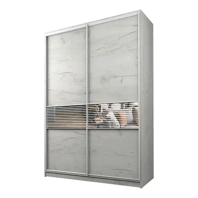 картинка Шкаф-купе 2-х дверный МАКС с зеркальной вставкой с пескоструйным рисунком от магазина КУПИ КУПЕ