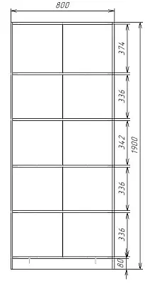 картинка Шкаф ЭКОН 2-х дверный распашной с полками с 2-мя зеркалами от магазина КУПИ КУПЕ