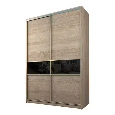 картинка Шкаф-купе 2-х дверный МАКС со вставками с черной пленкой Oracal от магазина КУПИ КУПЕ