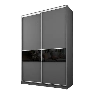 картинка Шкаф-купе 2-х дверный МАКС со вставками с черной пленкой Oracal от магазина КУПИ КУПЕ