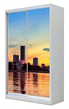 Шкаф-купе 2-х дверный с фотопечатью Екатеринбург сумерки