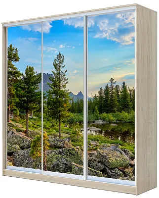 картинка Шкаф-купе 3-х дверный с фотопечатью Природа от магазина КУПИ КУПЕ
