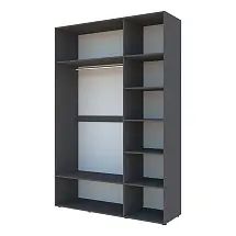 Шкаф Гранд распашной 3-х дверный с полками и штангой