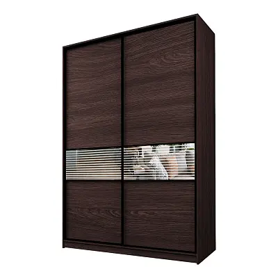 картинка Шкаф-купе 2-х дверный МАКС с зеркальной вставкой с пескоструйным рисунком от магазина КУПИ КУПЕ