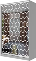 Картинка Шкаф-купе 2-х дверный с пескоструйным рисунком Сетка 2200 1500 620 от интернет-магазина Купи-купе