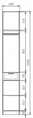 картинка Шкаф ЭКОН распашной 1 дверный с 1-им ящиками со штангой от магазина КУПИ КУПЕ