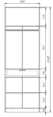 картинка Шкаф ЭКОН распашной 2-х дверный с ящиком со штангой от магазина КУПИ КУПЕ