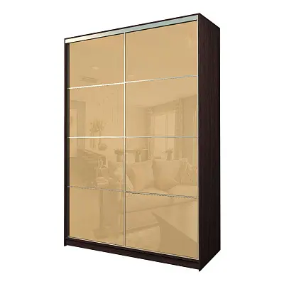 картинка Шкаф-купе 2-х дверный МАКС с бежевой пленкой Oracal от магазина КУПИ КУПЕ