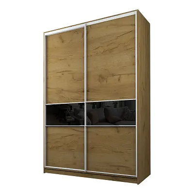 картинка Шкаф-купе 2-х дверный МАКС со вставками с черной пленкой Oracal от магазина КУПИ КУПЕ