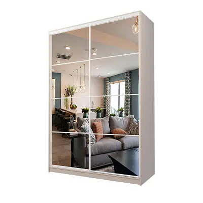 картинка Шкаф-купе 2-х дверный МАКС с 2-мя зеркалами от магазина КУПИ КУПЕ