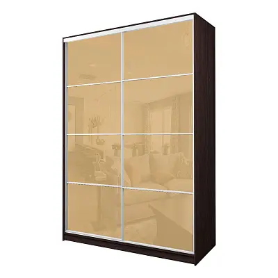 картинка Шкаф-купе 2-х дверный МАКС с бежевой пленкой Oracal от магазина КУПИ КУПЕ