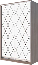 Картинка Шкаф-купе 2-х дверный с пескоструйным рисунком Ромб большой матовый 2300 1682 420 от интернет-магазина Купи-купе